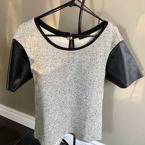 Brand new - ZARA cotton + faux leather sleeves